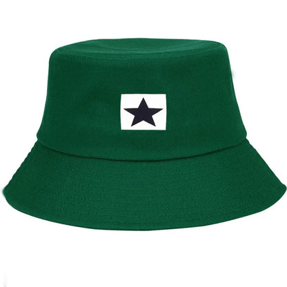 Five Pointed Star Print Cotton Bucket Hat
