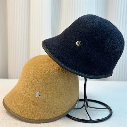 Retro Imitation Mink Hair Bucket Hat