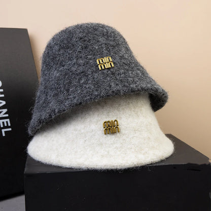 Luxury Fluffy Wool Winter Bucket Hat