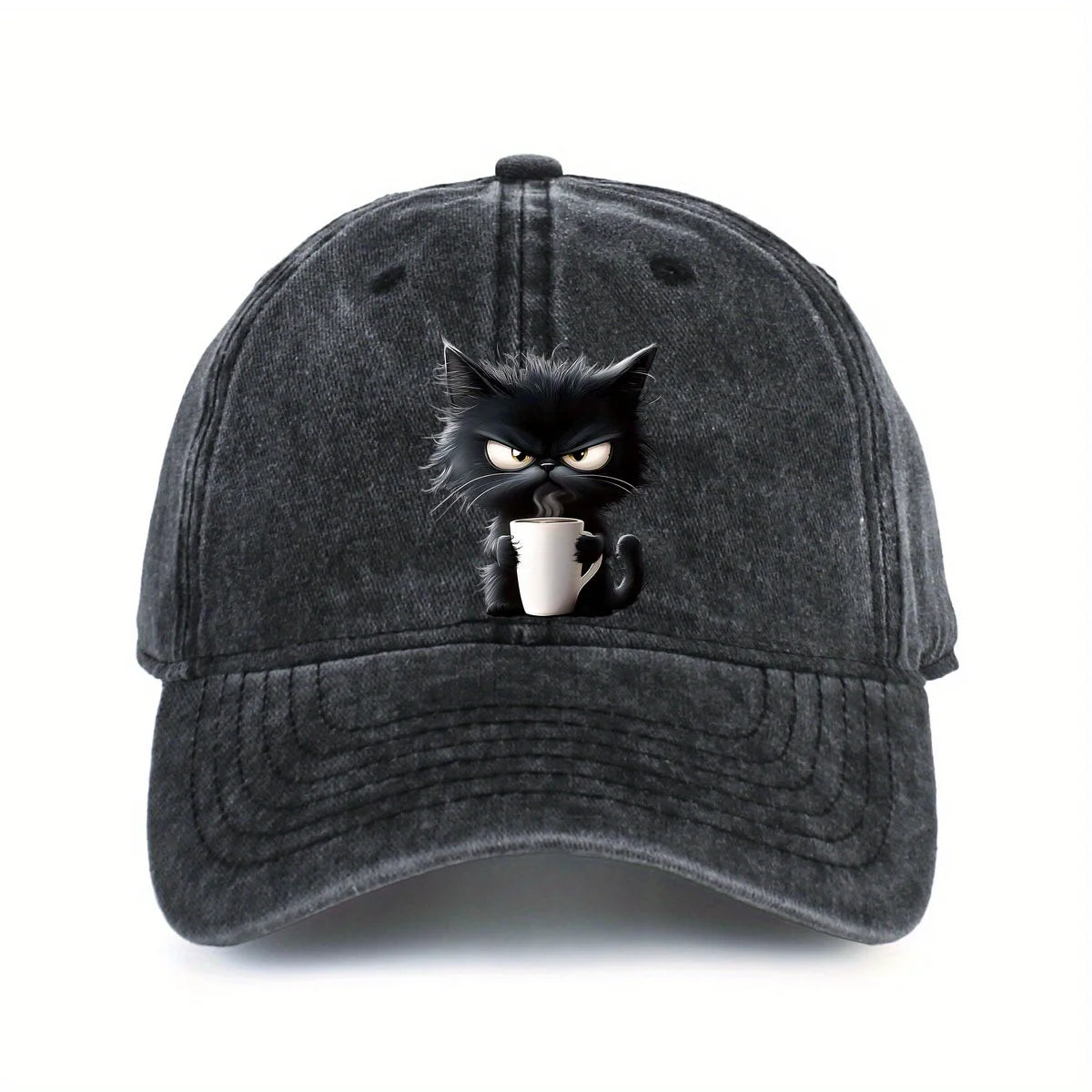 Coffee Cat Print Baseball Hat Unisex