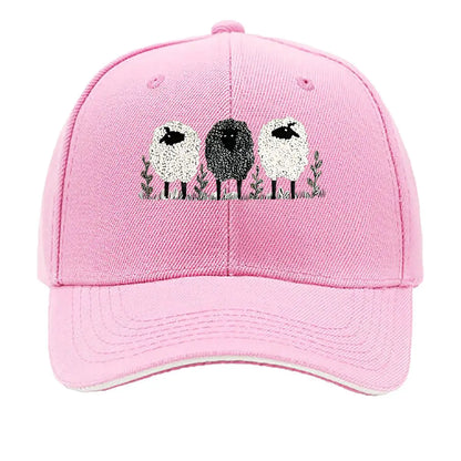 Vintage Three Lambs Print Adjustable Baseball Cap