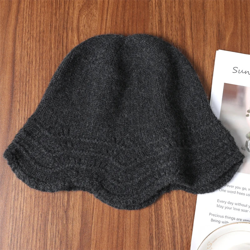 Pure Wool Knitted Fisherman Bucket Hat