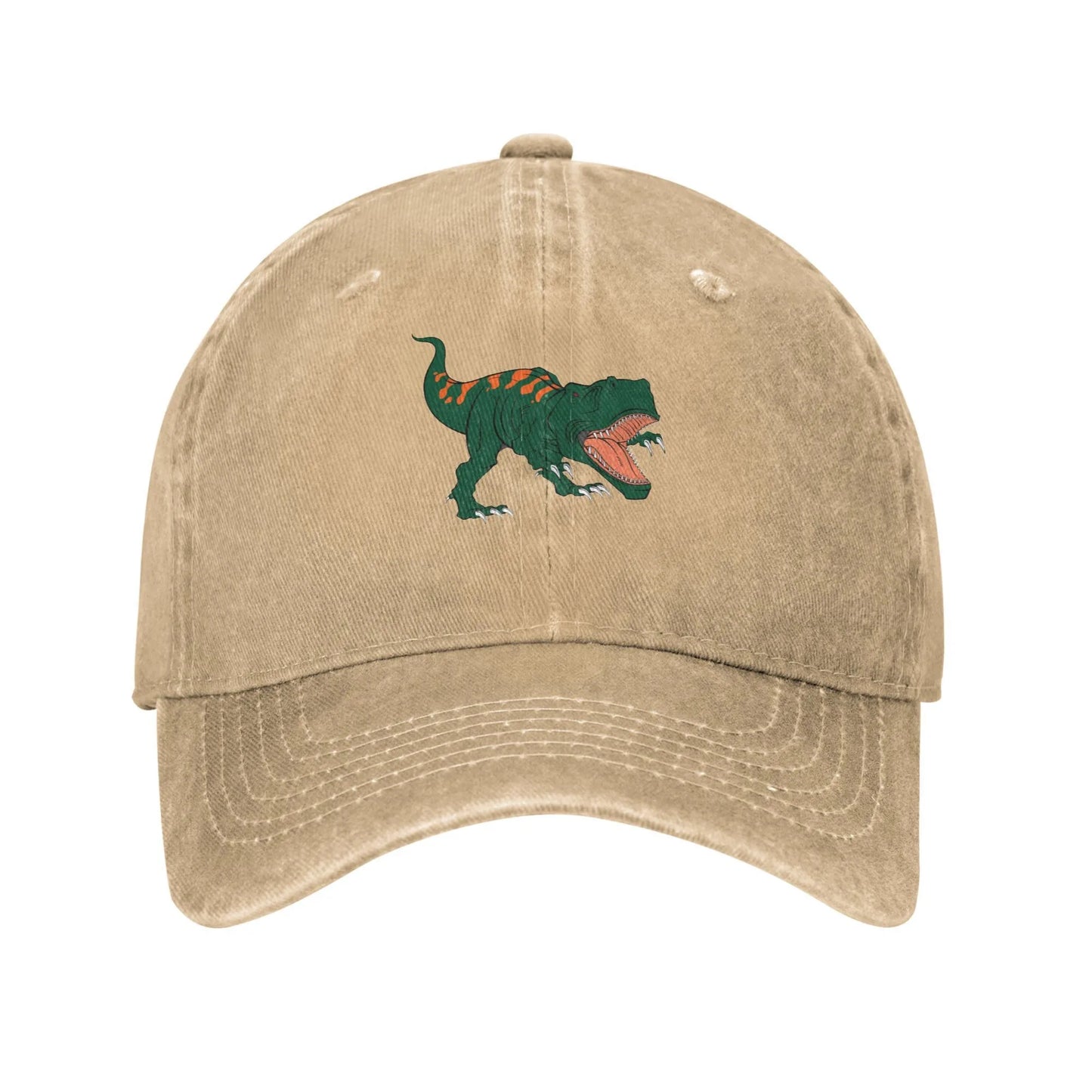 Angry T Rex Washed Denim Adjustable Baseball Cap
