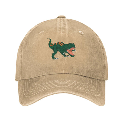 Angry T Rex Washed Denim Adjustable Baseball Cap