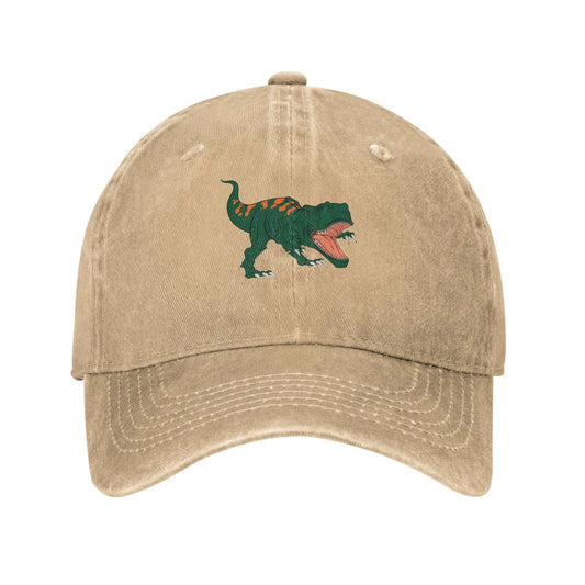Angry T Rex Washed Denim Adjustable Baseball Cap