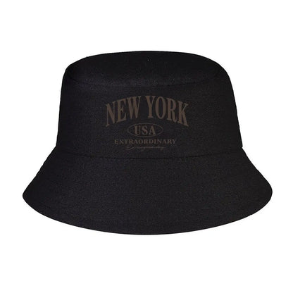 New York Text Classic Minimalist Winter Style Bucket Hat