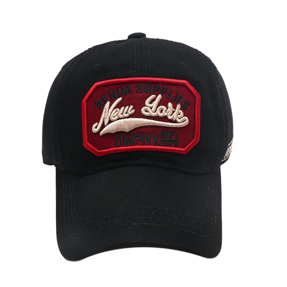 New York Letter Embroidered Washed Cotton Snapback Baseball Hat