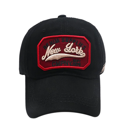 New York Letter Embroidered Washed Cotton Snapback Baseball Hat