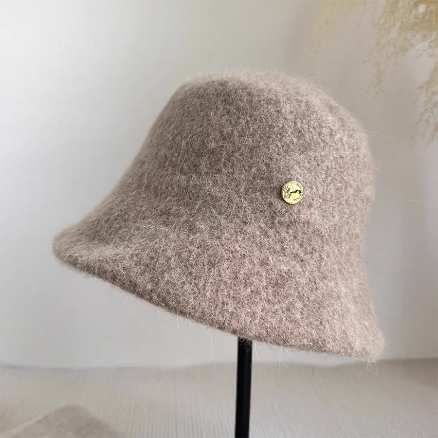 Japanese Rabbit Fur Wool Blend Bucket Hat