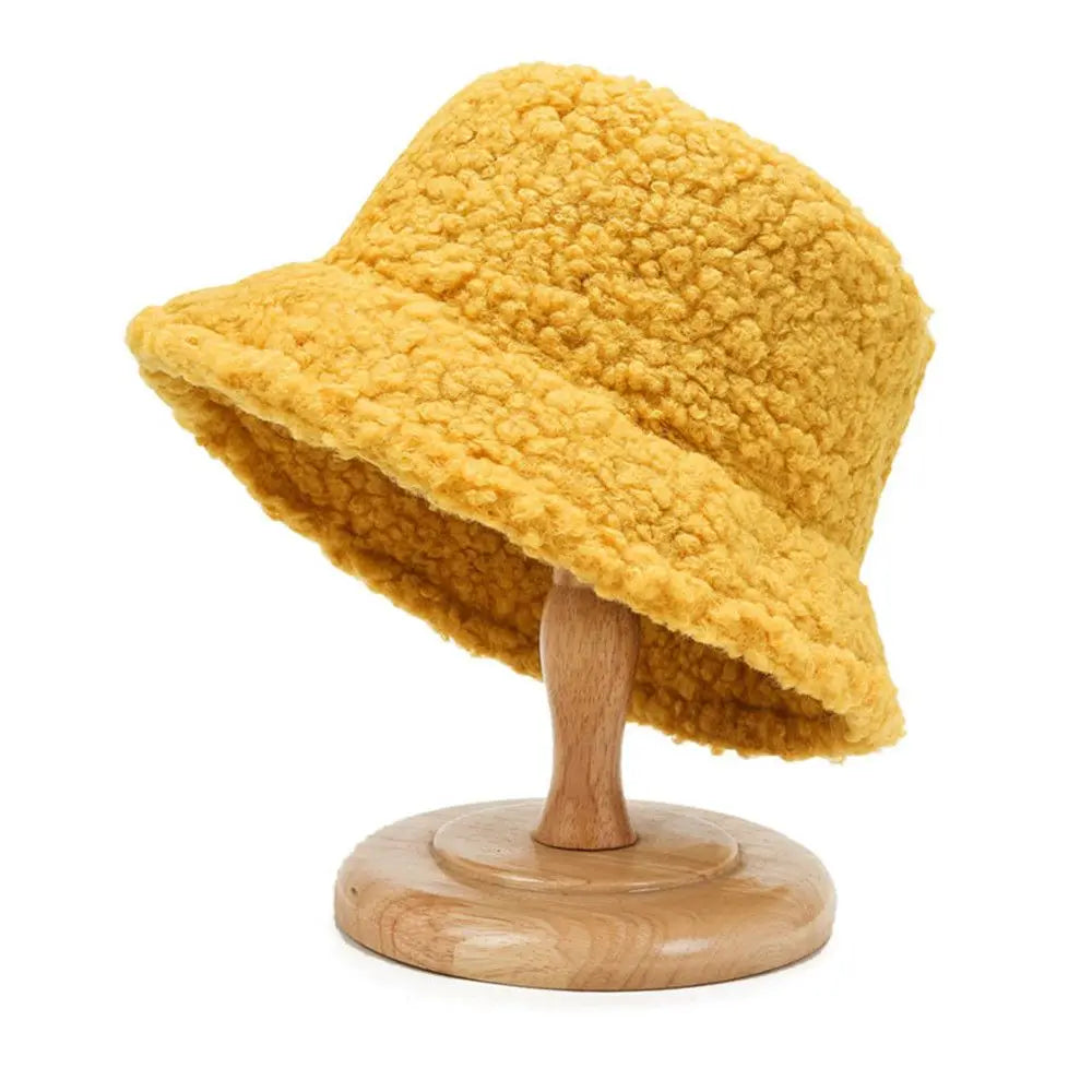 Winter Lamb Wool Fisherman Bucket Hat