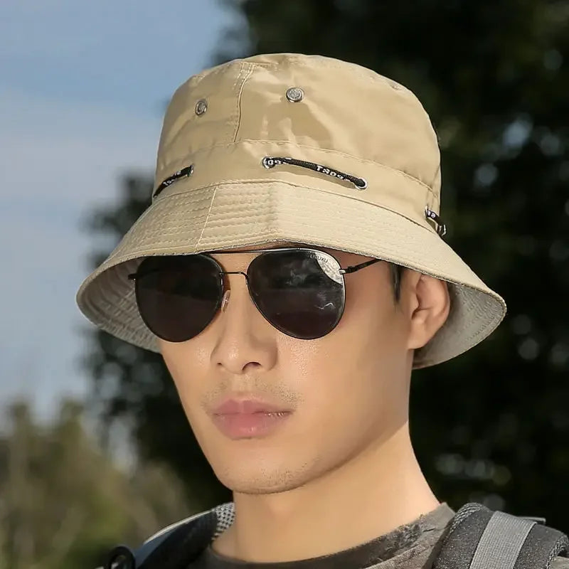 Stringed Sun Protection Bucket Hat