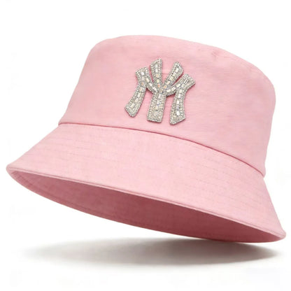 Luxury Cotton Diamond Solid Color Bucket Hat