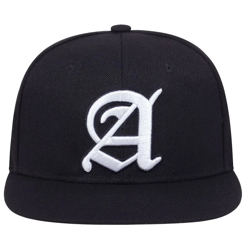 Unisex Personality A Letter Embroidery Snapback Cap