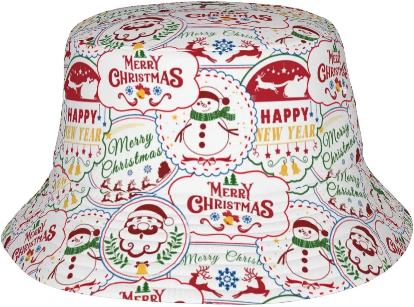 Retro Christmas Poster Print Bucket Hat