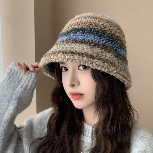 Women's Dopamine Faux Fur Plush Bucket Hat