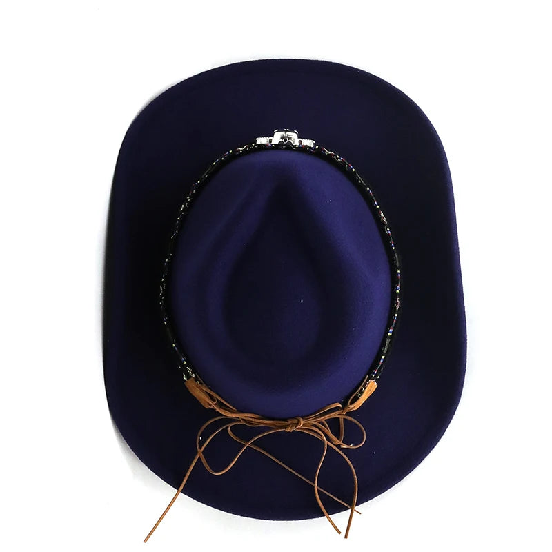 Retro Western Wool Jazz Style Bucket Hat