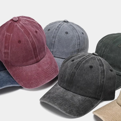 Retro Distressed Versatile Water Washed Baseball Cap