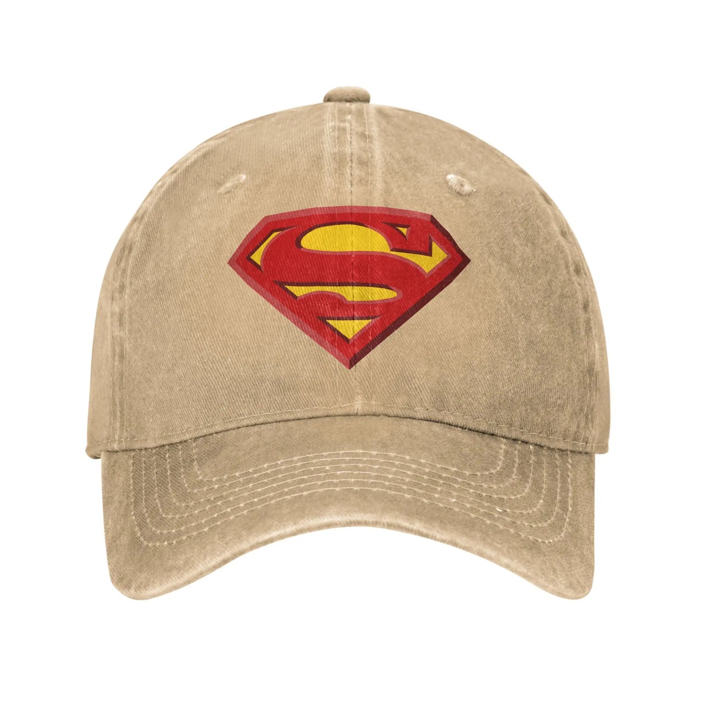 Superman Logo Retro Distressed Washed Baseball Cap