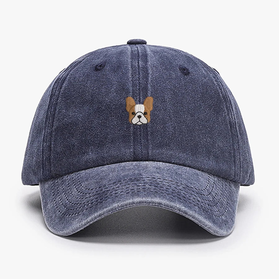 Lucky Clover Embroidery Vintage Washed Cotton Baseball Cap