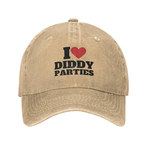 I Love Diddy Parties Washed Trucker Baseball Cap