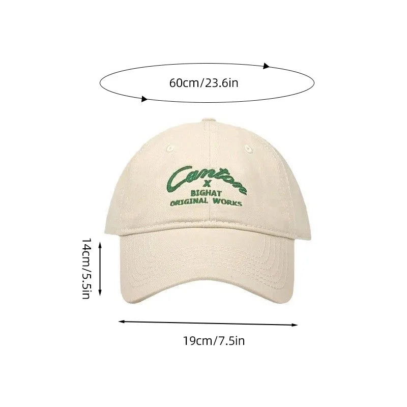 Solid Color Letter Embroidery Cotton Baseball Cap