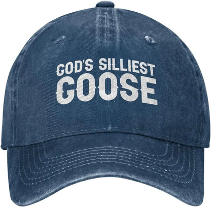 Gods Silliest Goose Distressed Denim Baseball Cap