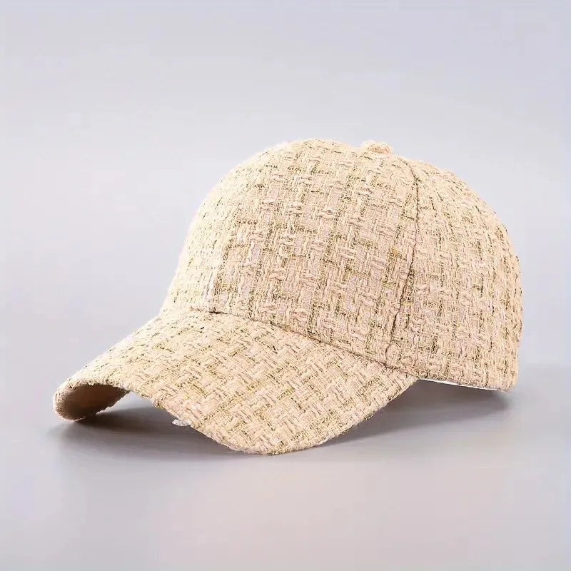 Golden Plaid Lightweight Adjustable Baseball Cap