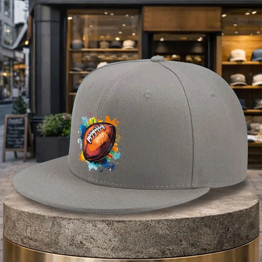 American Football Splatter Graphic Snapback Cap
