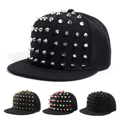 Punk Rivet Hip Hop Snapback Cap