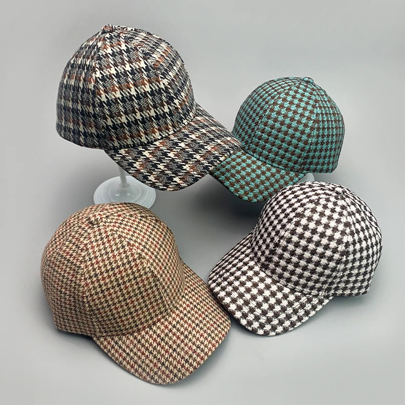 Retro British Houndstooth Classic Baseball Cap