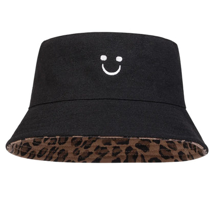 Smiling Leopard Double-Sided Bucket Hat