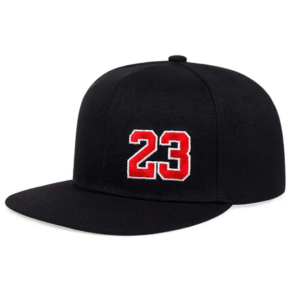 23 Number Letter Embroidery Hip Hop Snapback Cap