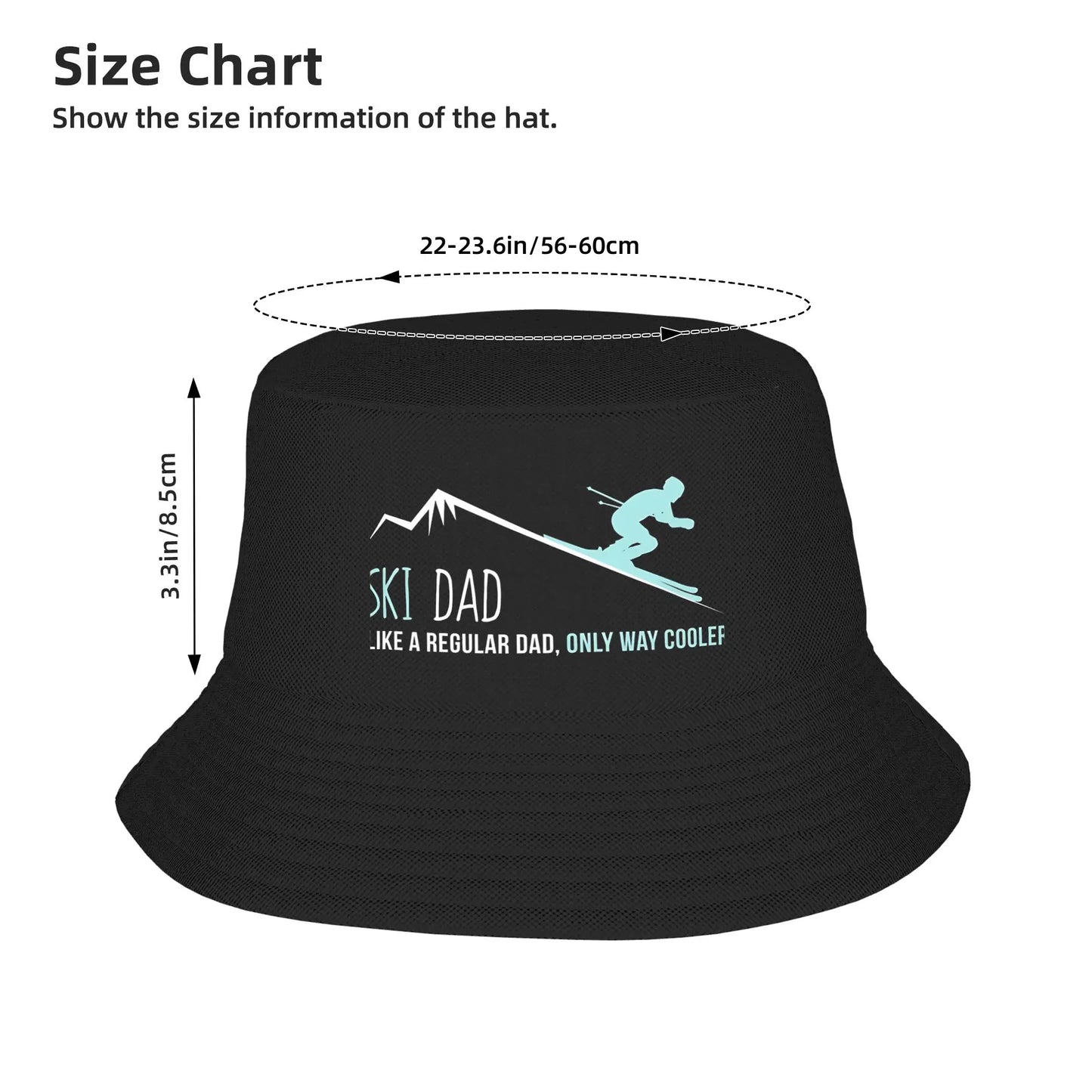 Unisex Funny Ski Dad Outdoor Bucket Hat