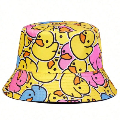 Panama Bucket Hat Little Yellow Duck Print Fisherman hats outdoor Fishing Sun Hat
