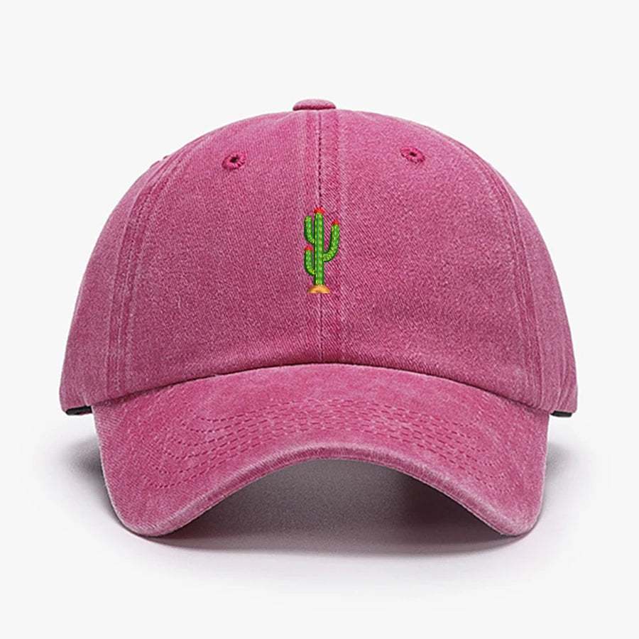 Mini Cactus Embroidered Vintage Baseball Cap