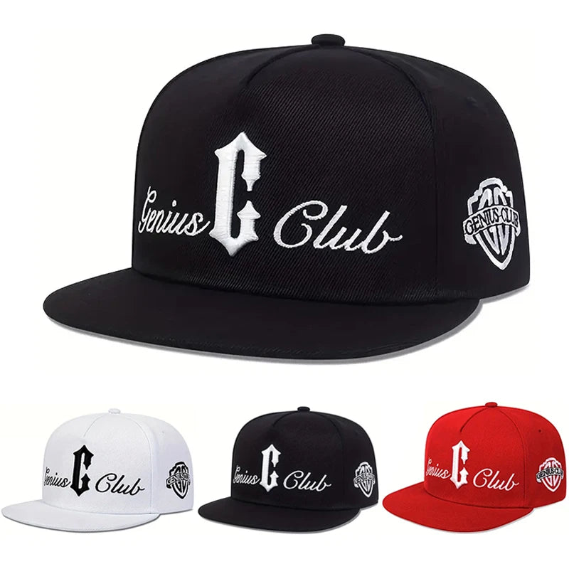 Genius Club Embroidery Flat Brim Hip Hop Cap