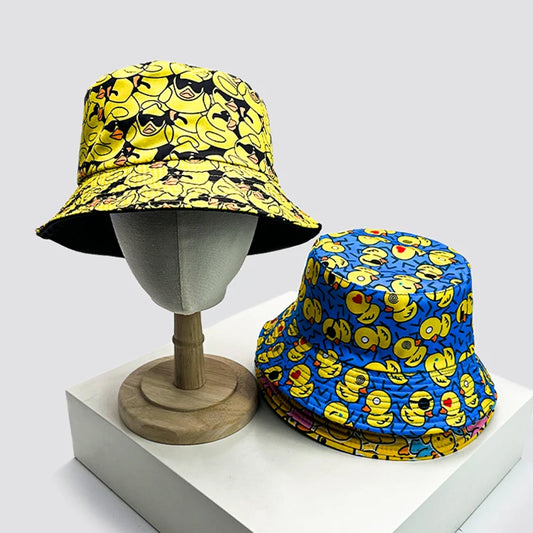 Yellow Duck Reversible Cartoon Bucket Hat