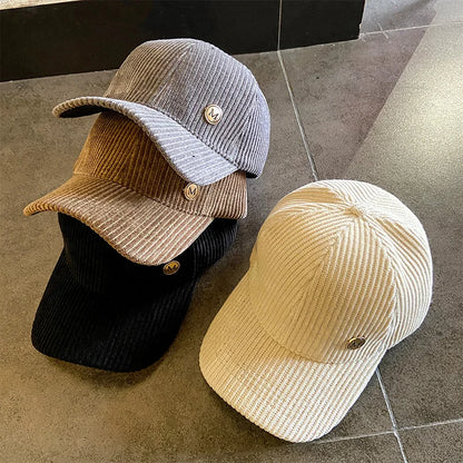 Women's Corduroy Snapback Baseball Cap