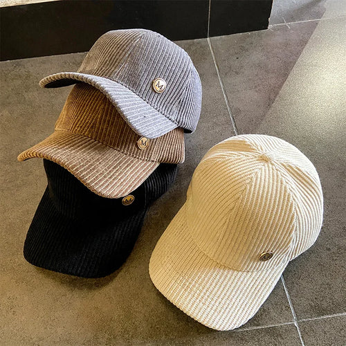 Women's Corduroy Snapback Baseball Cap