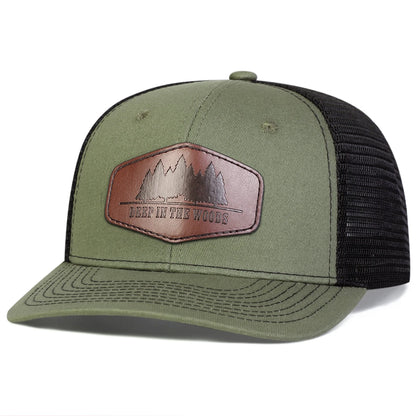 DEEP IN THE WOODS Leather Label Baseball Net Caps
