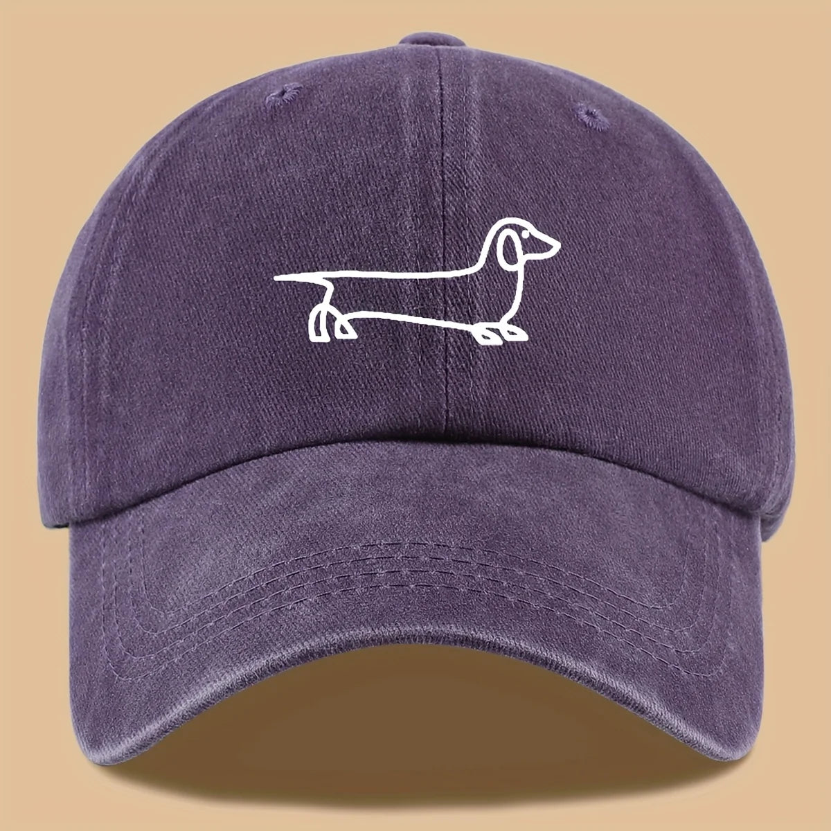 Simple Dog Print Travel Baseball Cap