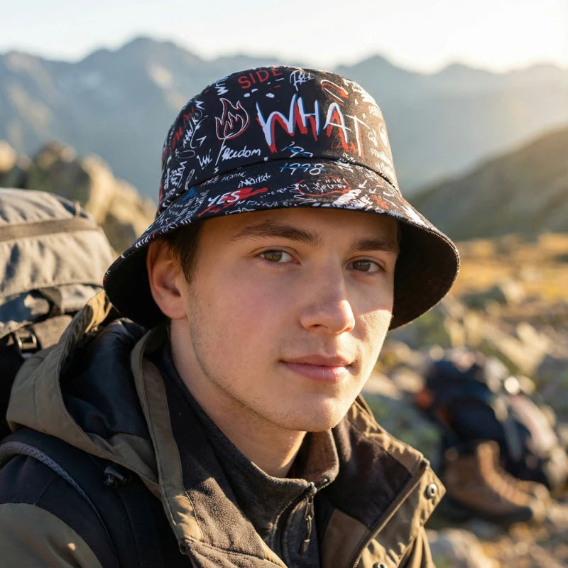 Graffiti Style Adjustable Streetwear Bucket Hat