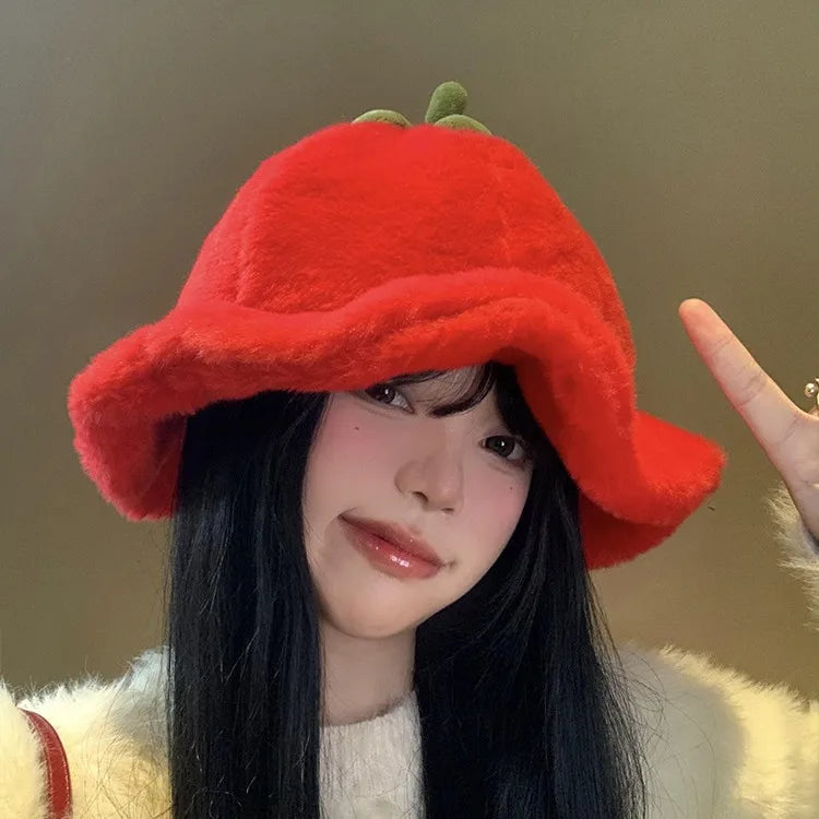 Cute Plush Autumn Winter Fisherman Bucket Hat