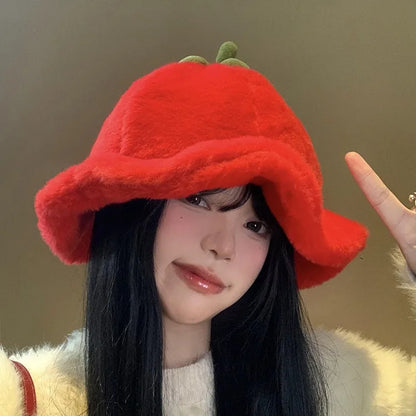 Cute Plush Autumn Winter Fisherman Bucket Hat