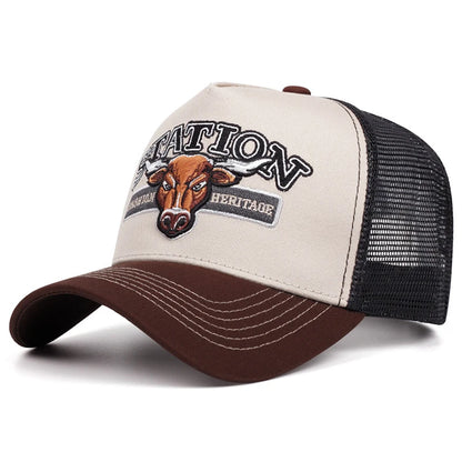 Station Bullhead Mesh Hip Hop Baseball Cap