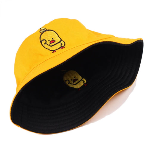 Reversible Duck Print Summer Travel Bucket Hat