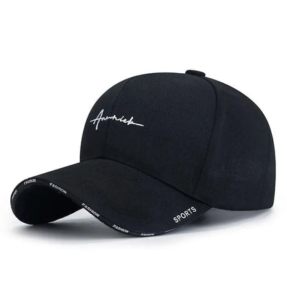 Korean Letter Embroidered Breathable Sports Baseball Cap