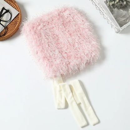 Women's Glitter Plush Knitted Bucket Hat
