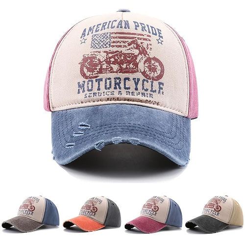 Motorcycle Embroidered Hip Hop Snapback Cap