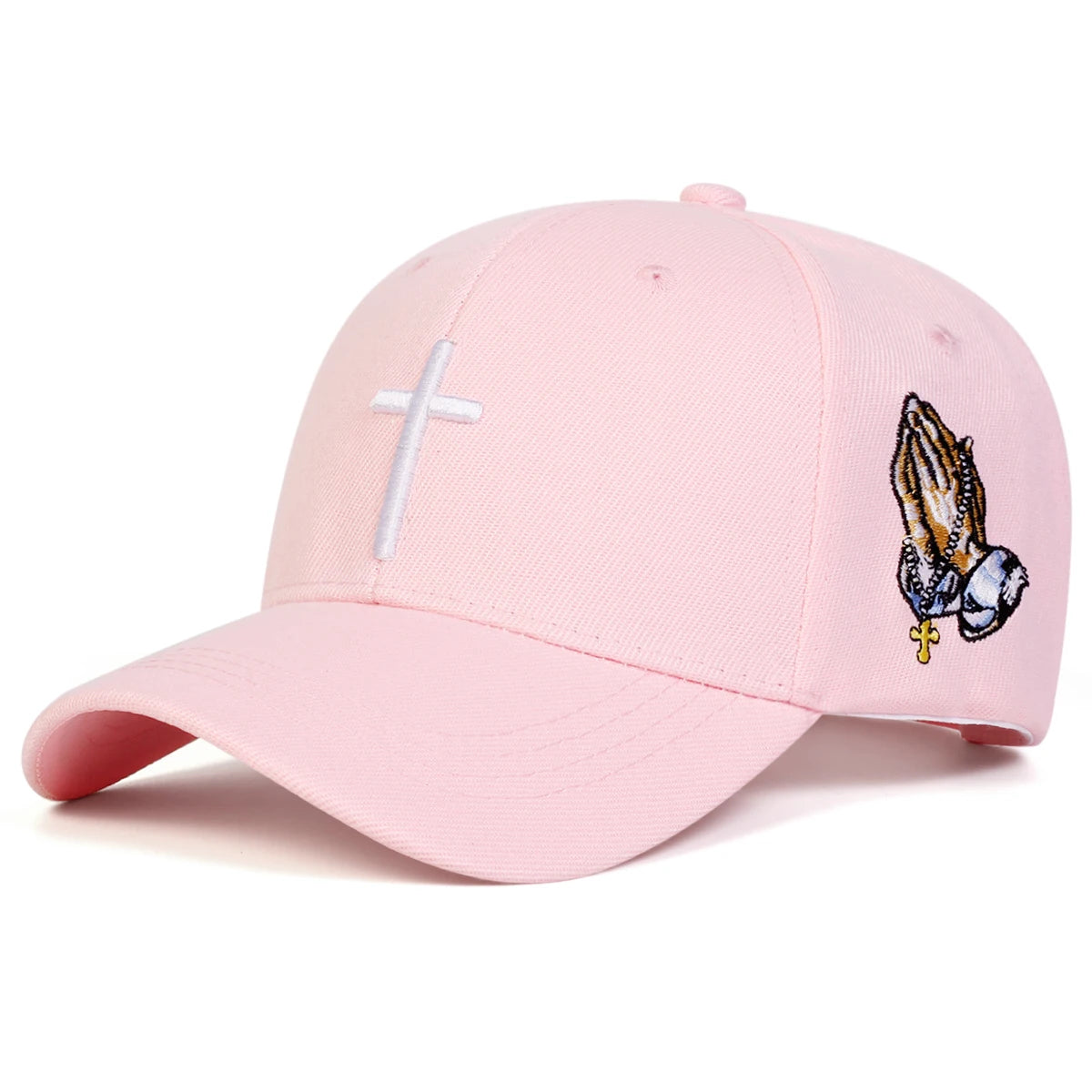 Unisex Cross Embroidery Adjustable Baseball Cap